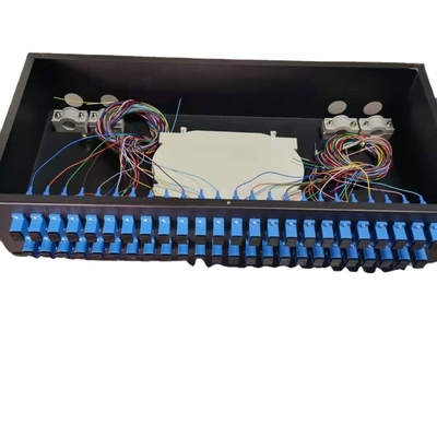 PLC Splitter 1U 19&quot; 24 puertos SC/APC 1 24 Splitter de fibra óptica para red LAN inalámbrica