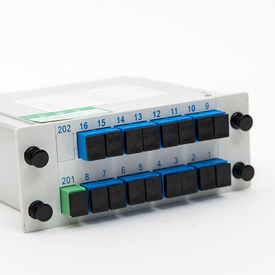 Transmisión de señales de fibra PLC Splitter 1x16 LGX SC APC UPC para la solución de ahorro de espacio