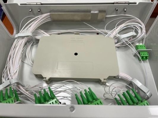 Cabinet de telecomunicaciones de 2 puertas de hierro al aire libre con separador de PLC y salto de cola de cerdo sin fibra óptica