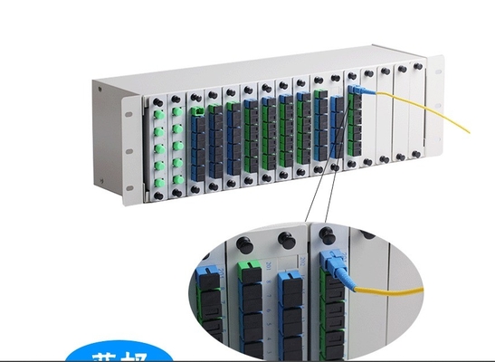 1x2 1x4 1x8 16 ranuras Fibra óptica PLC LGX Chasis divisor para montaje de bastidor de 3U 19 &quot;