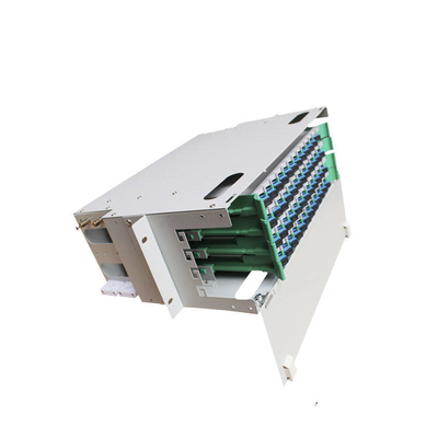 Cable de empalme de fibra óptica de plástico ODF con bandeja de carga completa de 48 puertos y adaptadores SC/UPC