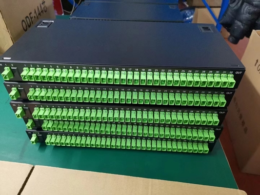 SM/MM/OM3 Tipo de fibra 2x4 Splitter óptico 2x32 PLC para 19 pulgadas de montaje de rack Splitter de fibra