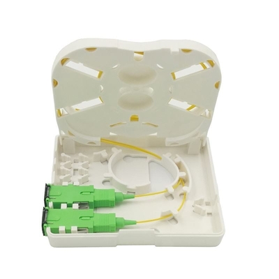 Caja de panel de conexión de mini fibra óptica FTTH montada en la pared con 2 puertos y cola de cerdo SC/APC