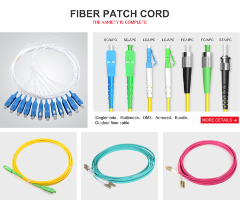12 años Cordón de parche de fibra óptica para telecomunicaciones SC PC Upc Apc Cordón de parche de cable óptico