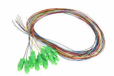 Salida 0.9mm LSZH Pigtails de fibra óptica 12Cords 1.5 2.0 3.0 Pérdida de inserción ≤0.3dB 3