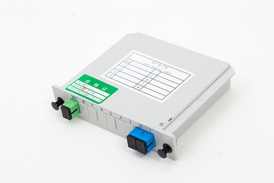 Tipo de Fibra G657 personalizado 2x1 Splitter de tarjetas 1 * 2 para el gabinete de fibra óptica de red 4G