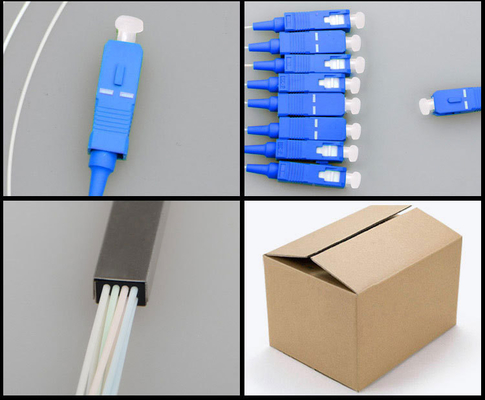 1260-1650nm longitud de onda de operación Fibra óptica PLC Splitter 1x9 para red desequilibrada