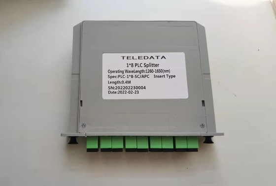 Tipo de fibra G657A 1x8 SC APC PLC Cassette Divididor de fibra óptica para la transmisión de señales