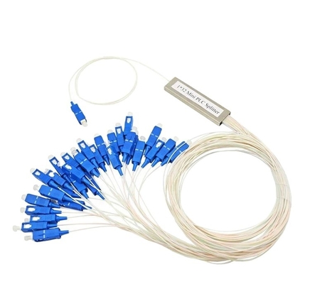 Telecomunicaciones G657A Fibra PLC Splitter con conectores SC 1*2 1*4 1*8 1*16 1*32 1*64