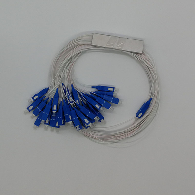 Telecomunicaciones G657A Fibra PLC Splitter con conectores SC 1*2 1*4 1*8 1*16 1*32 1*64