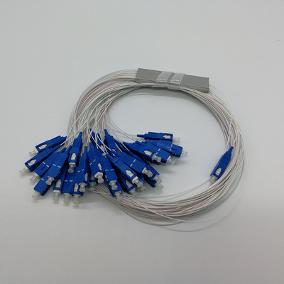 Telecomunicaciones G657A Fibra PLC Splitter con conectores SC 1*2 1*4 1*8 1*16 1*32 1*64